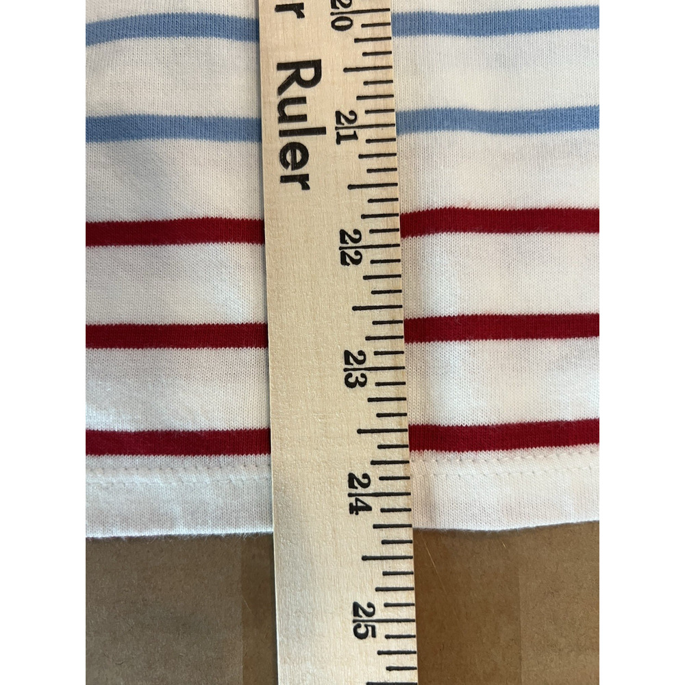 TALBOTS Top Womens Large Red White & Blue‎ Striped Colorblock Nautical Timeless - Picture 9 of 9